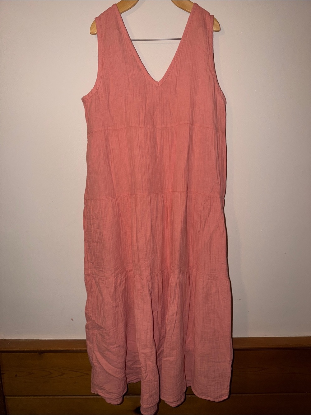 Quince 100% Organic Cotton Gauze Tiered Maxi Dress Size XL - Picture 6 of 7